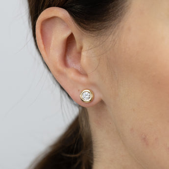 Cubic Zirconia 5mm Stud Earrings in 9ct Yellow Gold