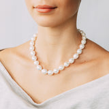 White Baroque Freshwater Pearl 45cm Necklace in Sterling Silver