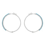 2.40 Carat Turquoise Hoop Earring in Sterling Silver