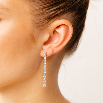 3.30 Carat Natural Sky Blue Topaz and White Cubic Zirconia Drop Earrings in Sterling Silver