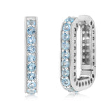 1.70 Carat Sky Blue Topaz Hoop Earring in Sterling Silver