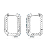 1.70 Carat Sky Blue Topaz Hoop Earring in Sterling Silver