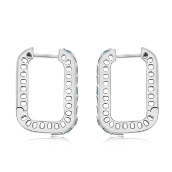 1.70 Carat Sky Blue Topaz Hoop Earring in Sterling Silver