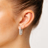 1.70 Carat Sky Blue Topaz Hoop Earring in Sterling Silver