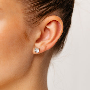 2.20 Carat Swiss Blue Topaz Stud Earrings in Sterling Silver