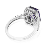 3.50 Carat Amethyst and White Cubic Zirconia Ring in Sterling Silver