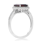 3.50 Carat Garnet and White Zirconia Ring in Sterling Silver