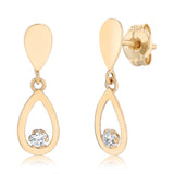 Cubic Zirconia Drop Earrings in 9ct Yellow Gold