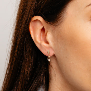Cubic Zirconia Drop Earrings in 9ct Yellow Gold