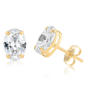 Cubic Zirconia Stud Earrings in 9ct Yellow Gold