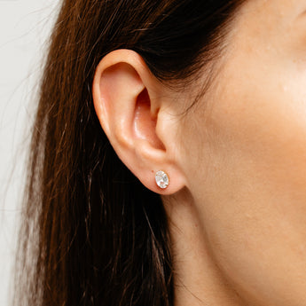 Cubic Zirconia Stud Earrings in 9ct Yellow Gold