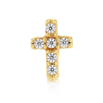Cubic Zirconia Nose Piercing in 9ct Yellow Gold