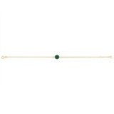 Malachite Disc Adjustable 19cm Bracelet in 9ct Yellow Gold