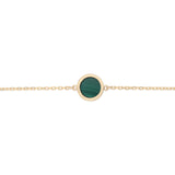 Malachite Disc Adjustable 19cm Bracelet in 9ct Yellow Gold