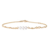 Pearl Eternity 19cm Bracelet in 9ct Yellow Gold