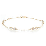 Mother of Pearl Infinity Adjustable 19cm Bracelet in 9ct Yellow Gold