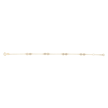 Mother of Pearl Infinity Adjustable 19cm Bracelet in 9ct Yellow Gold