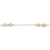Mother of Pearl Infinity Adjustable 19cm Bracelet in 9ct Yellow Gold