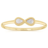 Mother of Pearl Infinity Ring in 9ct Yellow Gold