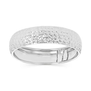 5mm Dicut Pine Band Ring in 9ct White Gold