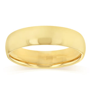 6mm Hollow Comfort Fit Ring in 9ct Yellow Gold