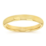 3mm Hollow Comfort Fit Ring in 9ct Yellow Gold