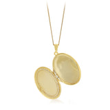 Oval Cubic Zirconia Locket in Gold Plated Silver