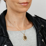 Oval Cubic Zirconia Locket in Gold Plated Silver