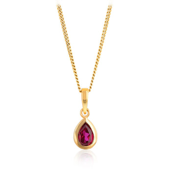 Created Ruby Pendant in 9ct Yellow Gold
