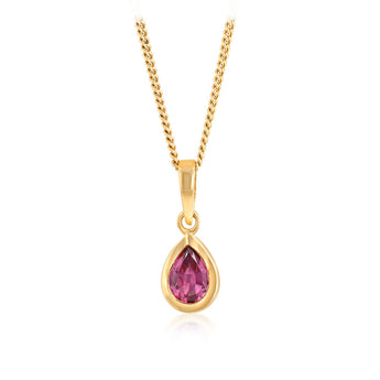 Pink Topaz Pendant in 9ct Yellow Gold