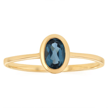 London Blue Topaz Ring in 9ct Yellow Gold