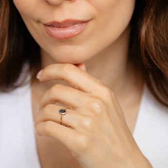 London Blue Topaz Ring in 9ct Yellow Gold