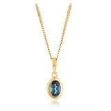 London Blue Topaz Pendant in 9ct Yellow Gold