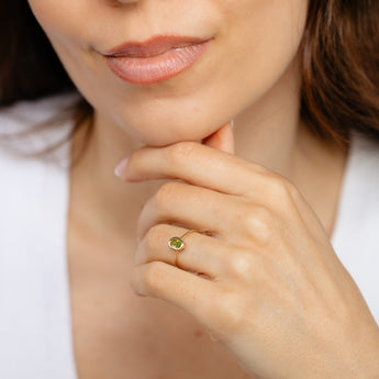 Peridot Ring in 9ct Yellow Gold