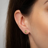 Peridot Stud Earrings in 9ct Yellow Gold