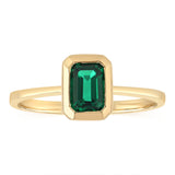 Created Emerald Ring in 9ct Yellow Gold