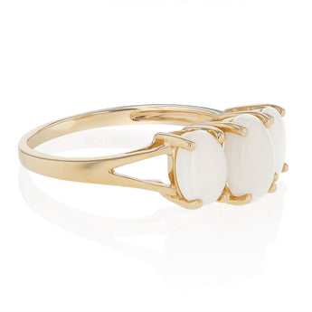 Triple Oval Opal Ring in 9ct Yellow Gold
