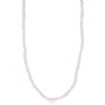 Potato Shape Pearl 50cm Necklace in Sterling Silver