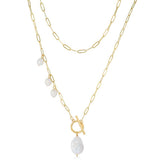 Baroque Pearl Necklace Gold Plated