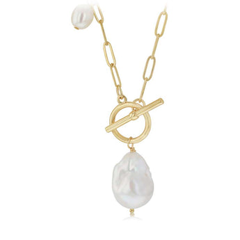 Baroque Pearl Necklace Gold Plated