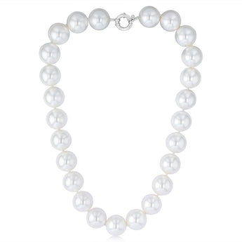 White Shell Pearl 45cm Necklace in Sterling Silver