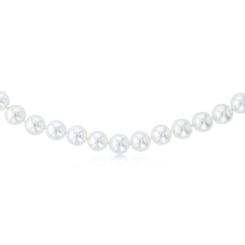 White Shell Pearl 45cm Necklace in Sterling Silver