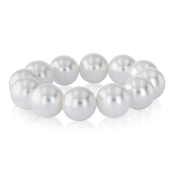 White Shell Pearl 20cm Elastic Bracelet