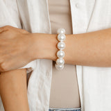 White Shell Pearl 20cm Elastic Bracelet