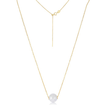Shell Pearl Necklace in Gold Plated Sterling Silver
