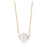 Shell Pearl Necklace in Gold Plated Sterling Silver