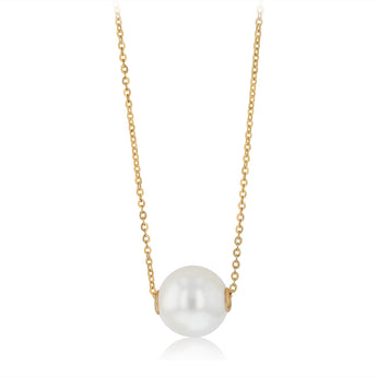Shell Pearl Necklace in Gold Plated Sterling Silver