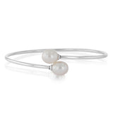 Rice Pearl Bangle in Sterling Silver