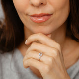 Natural Sky Blue Topaz & Diamond Ring in Sterling Silver