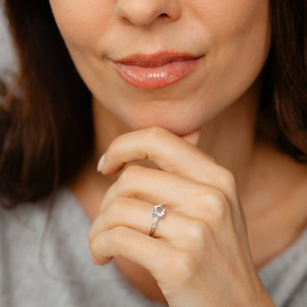 Natural Sky Blue Topaz & Diamond Ring in Sterling Silver
